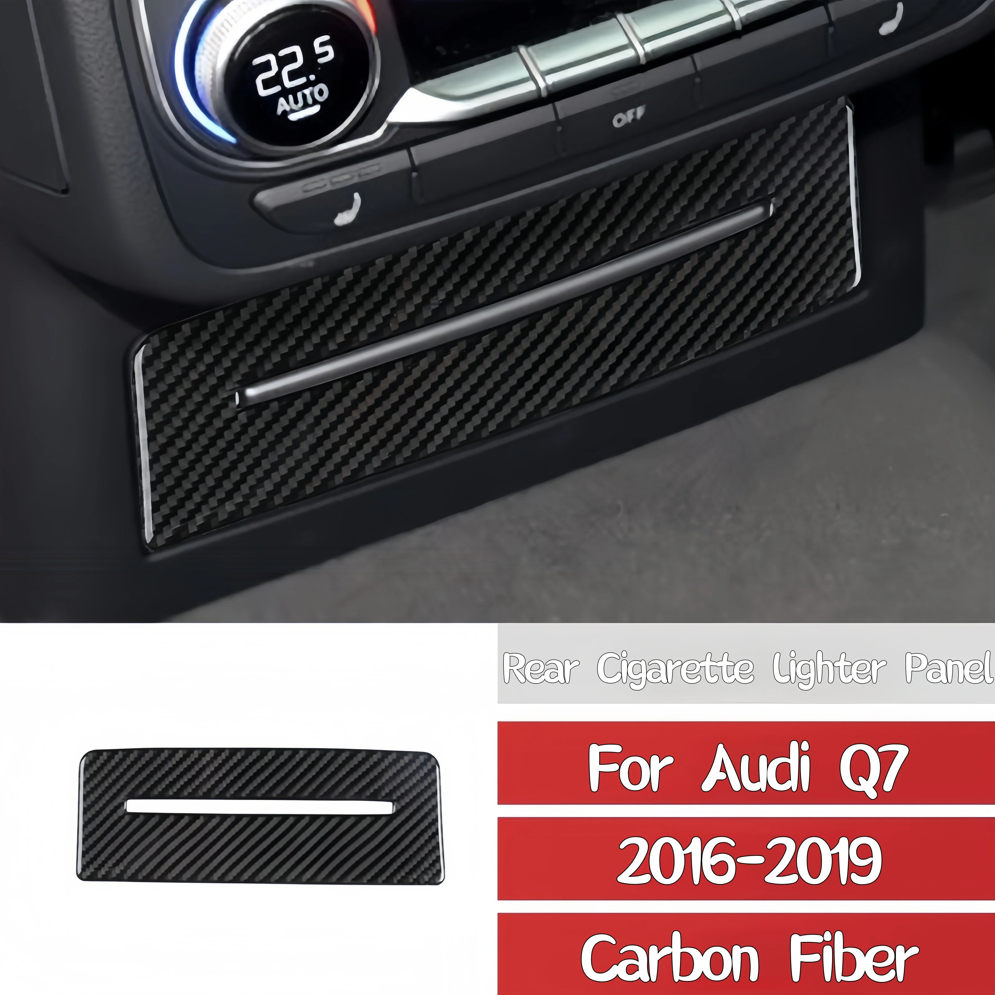 

Для Audi Q7 2016 2017 2018 2019 углеродное волокно, задняя панель прикуривателя, декоративная наклейка, авто Зуehör