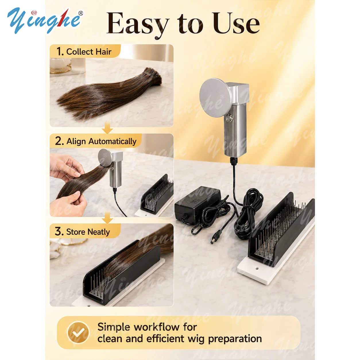 Industrial-Grade Auto Hair Aligner for Salon Bulk Hair, Stainless Steel Fast Flatten Tool, 2026 New Time-Saver for Stylists