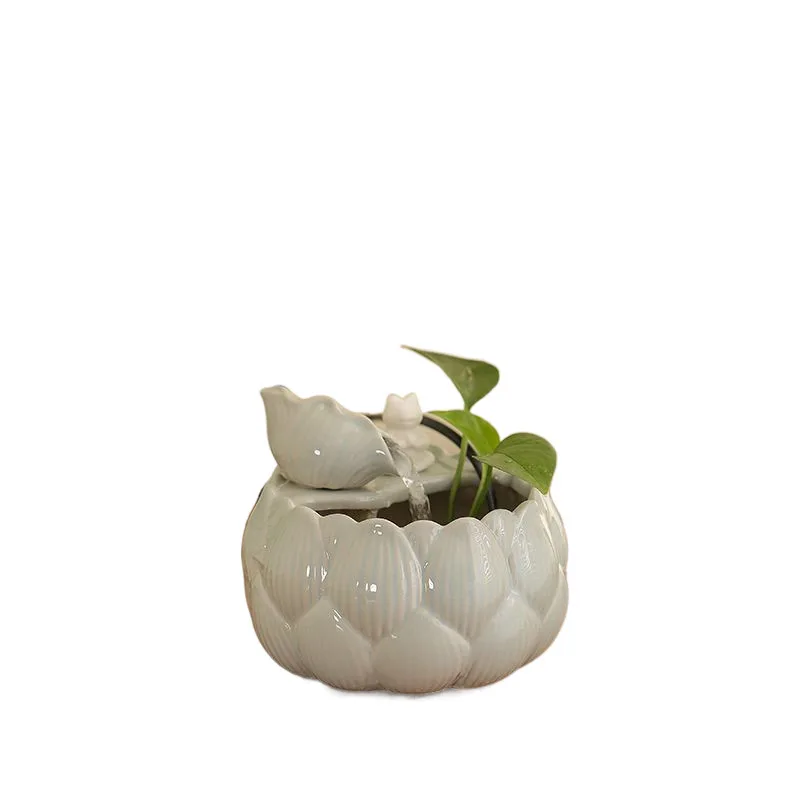 

Flow ornament circulating water modern light luxury ceramics living room office home fish