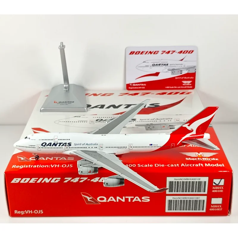 

Масштабная модель самолета Qantas Airways B747-400 VH-OJS (1:400) из литого сплава, коллекционная, для декора