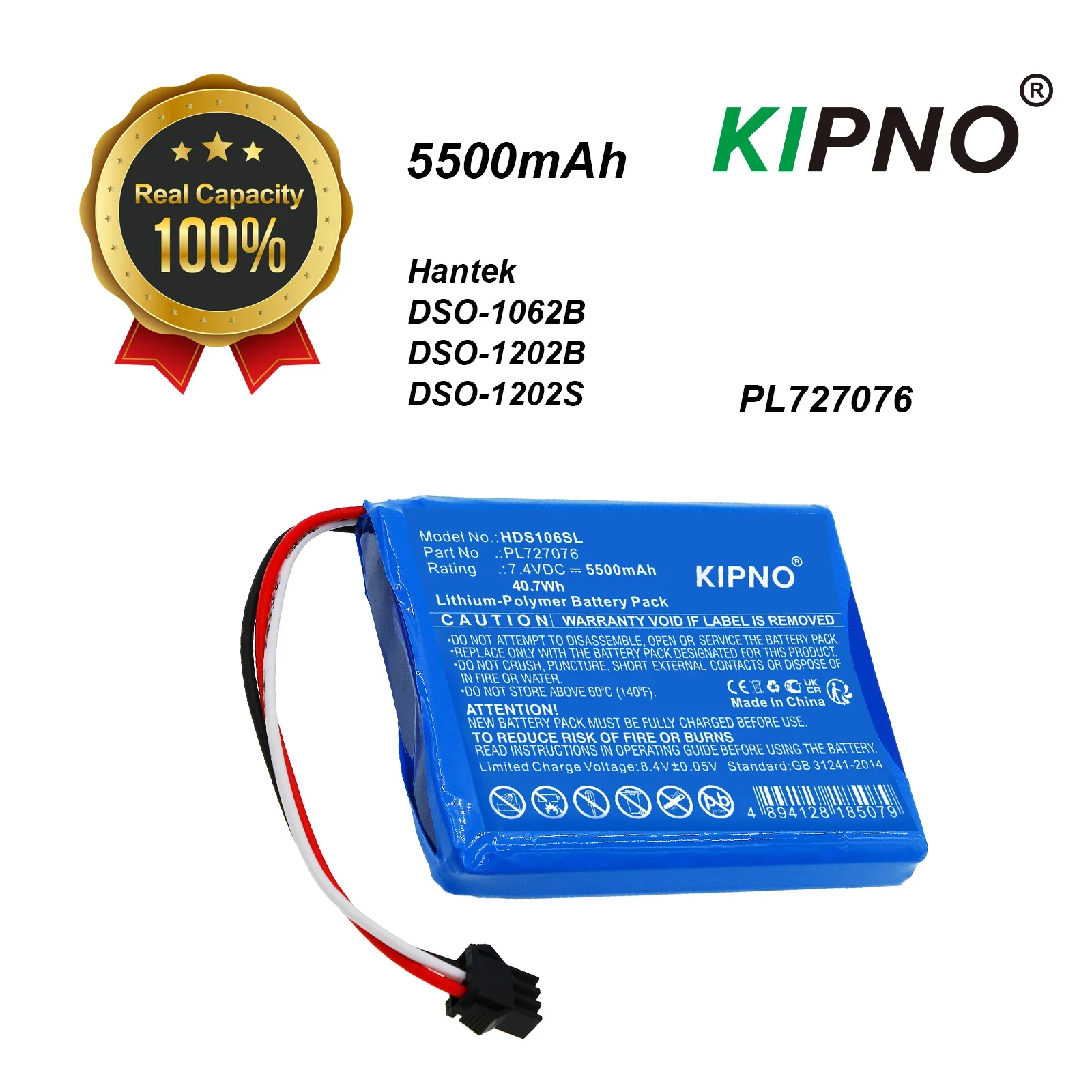 

7.4V 5500mAh Test Battery for Hantek DSO-1062B DSO-1202B DSO-1202S DSO1062B DSO1202B DSO1202S Survey PL727076