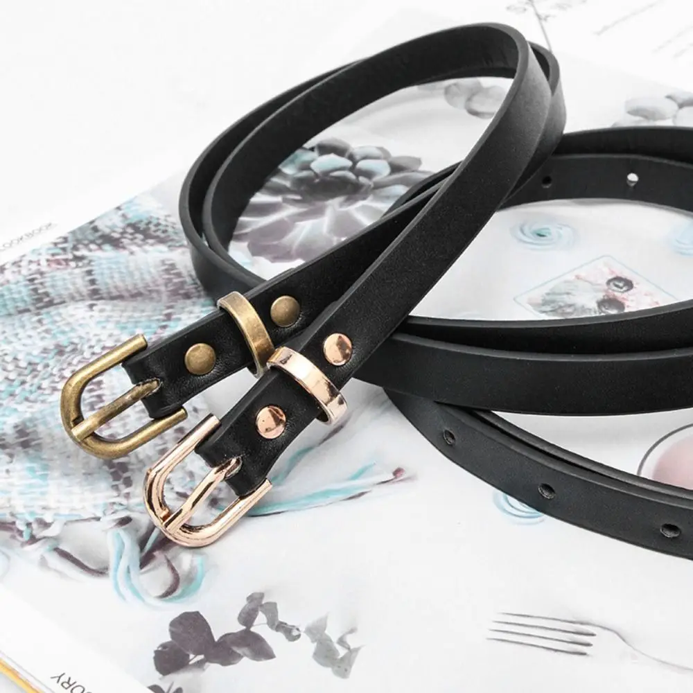 

Luxury Design Leather Belt Chic Casual Versatile Trouser Dress Belts Thin Waist Strap