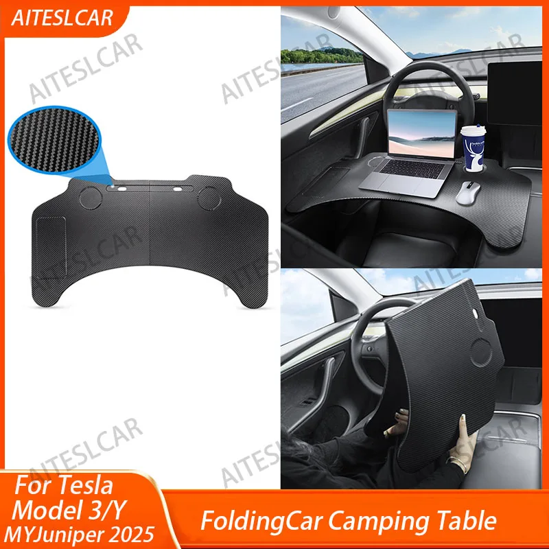 

For Tesla Model X S 3 Y Highland Juniper 2018-2025 Steering Wheel Laptop Tray Food Desk Portable Office Table Car Accessories