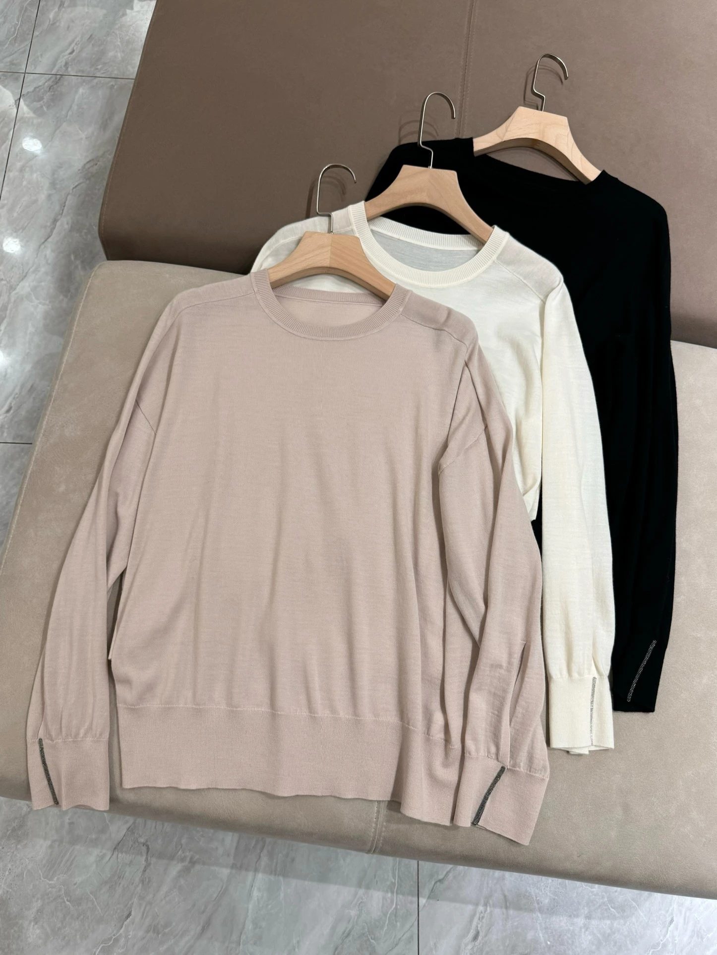 

Женский повседневный свободный длинный шерстяной вязаный свитер Све, тонкий круглый свитер Ne Beau из мериносовой шерсти, утягивающий базовый слой irt