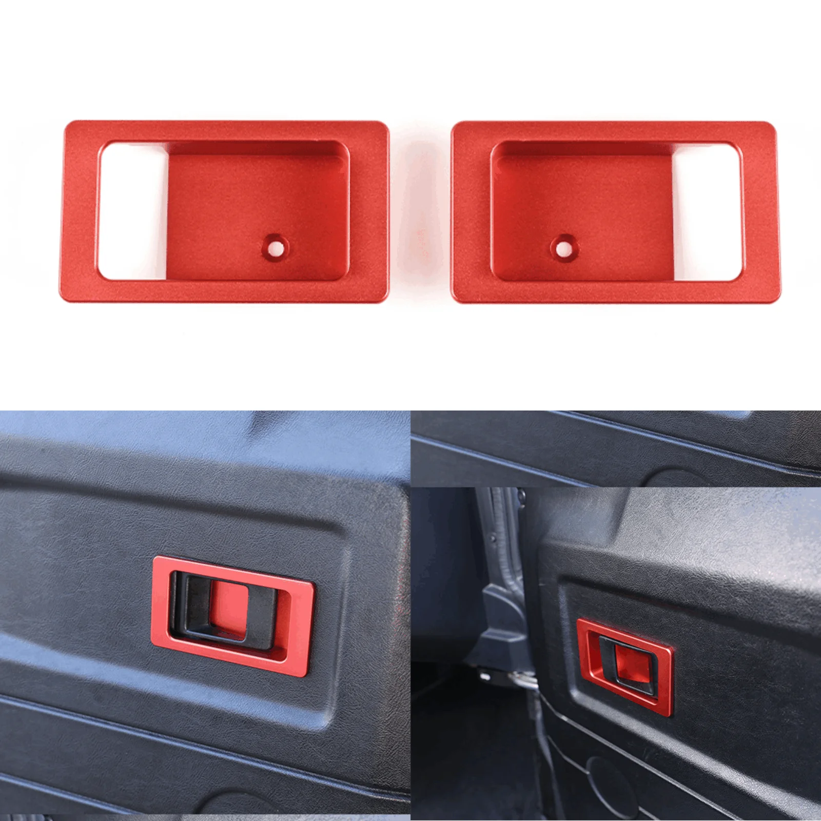 Front Handel Door Cover Red Aluminum Alloy For Defender 2DR 2004-2018