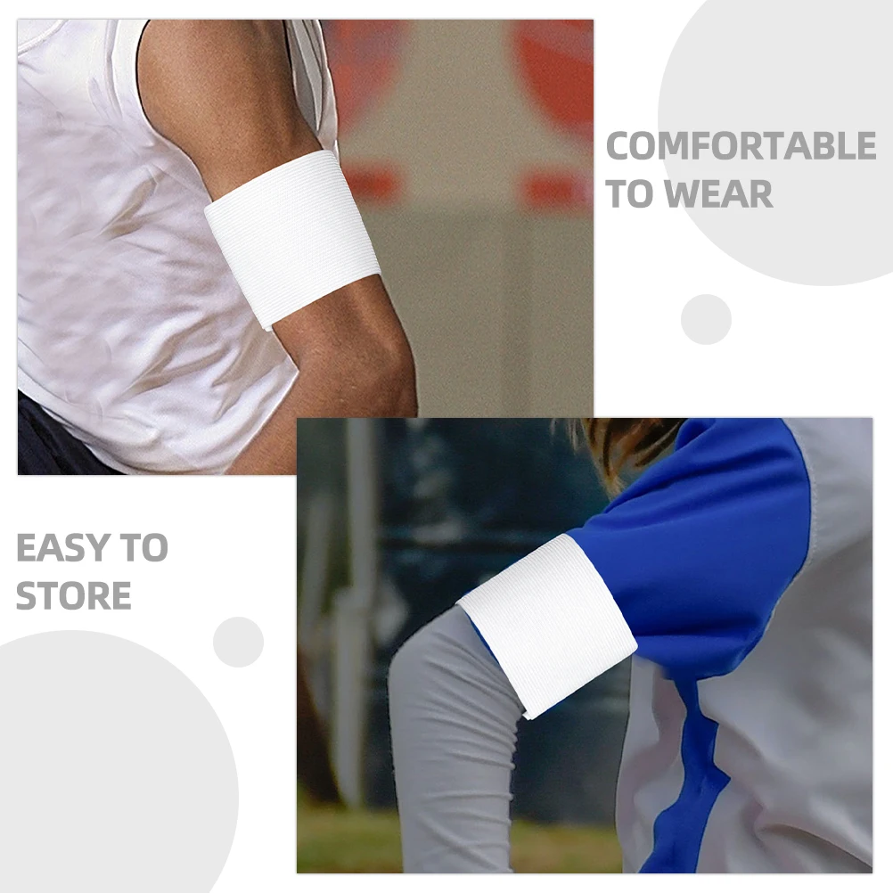 

3pcs Blank Armband White Football Captain Adjustable Elastic DIY Sports Team Arm Bands for Soccer Hockey Fitness Shaping