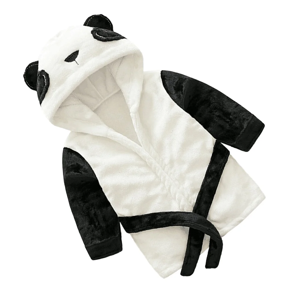 

Cartoon Bathrobe Hooded Coral Fleece Cloak One-Piece Soft Breathable Baby Nightgown Toddler Sleepwear