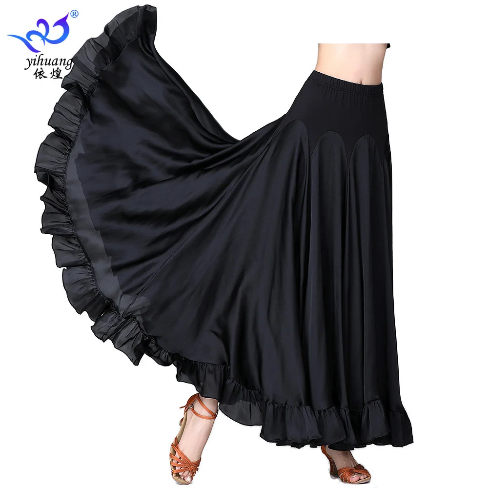 Ballroom Dance Skirts For Women Modern Dance Waltz Skirt With Half Length And Big Swing Skirts For Female