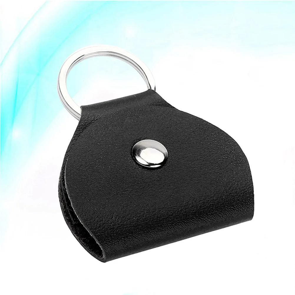 

1Pcs Professional Guitar Pick Case Durable PU Keychain Plectrum Holder Bag L902 Black Guitar Pick Holder Bag