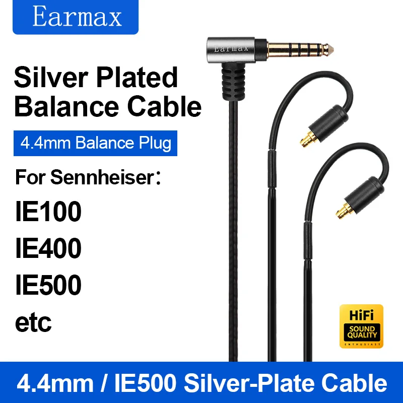 For Sennheiser IE100 IE400 IE500 Earphones Replaceable 4.4mm 2.5mm Balanced Single Crystal Copper Plated Headphone Cable