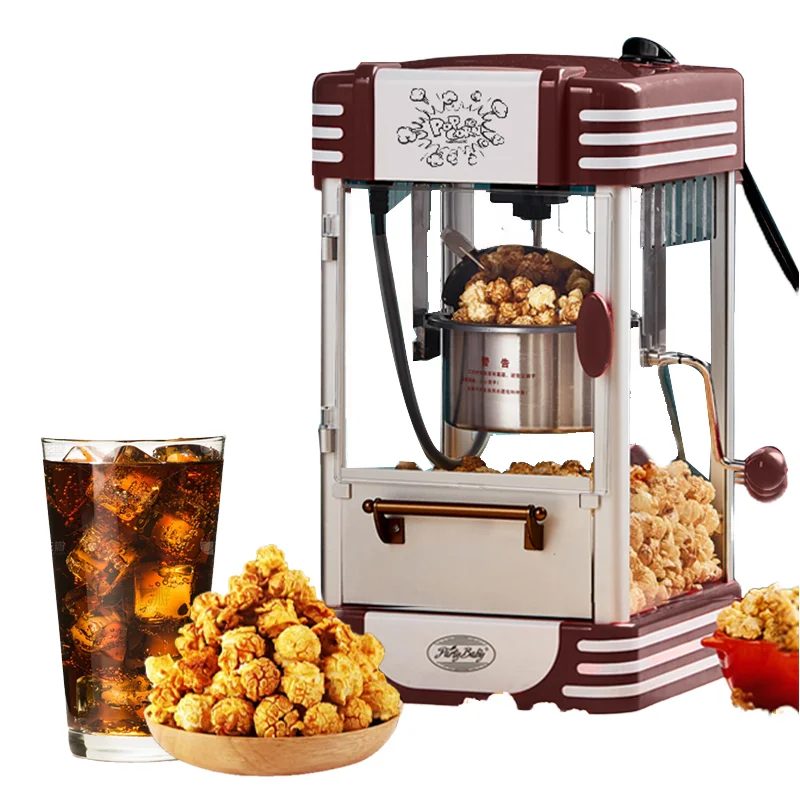 Mini máquina de palomitas de maíz, máquina automática de palomitas de maíz, máquina de aperitivos para uso doméstico o comercial a la venta