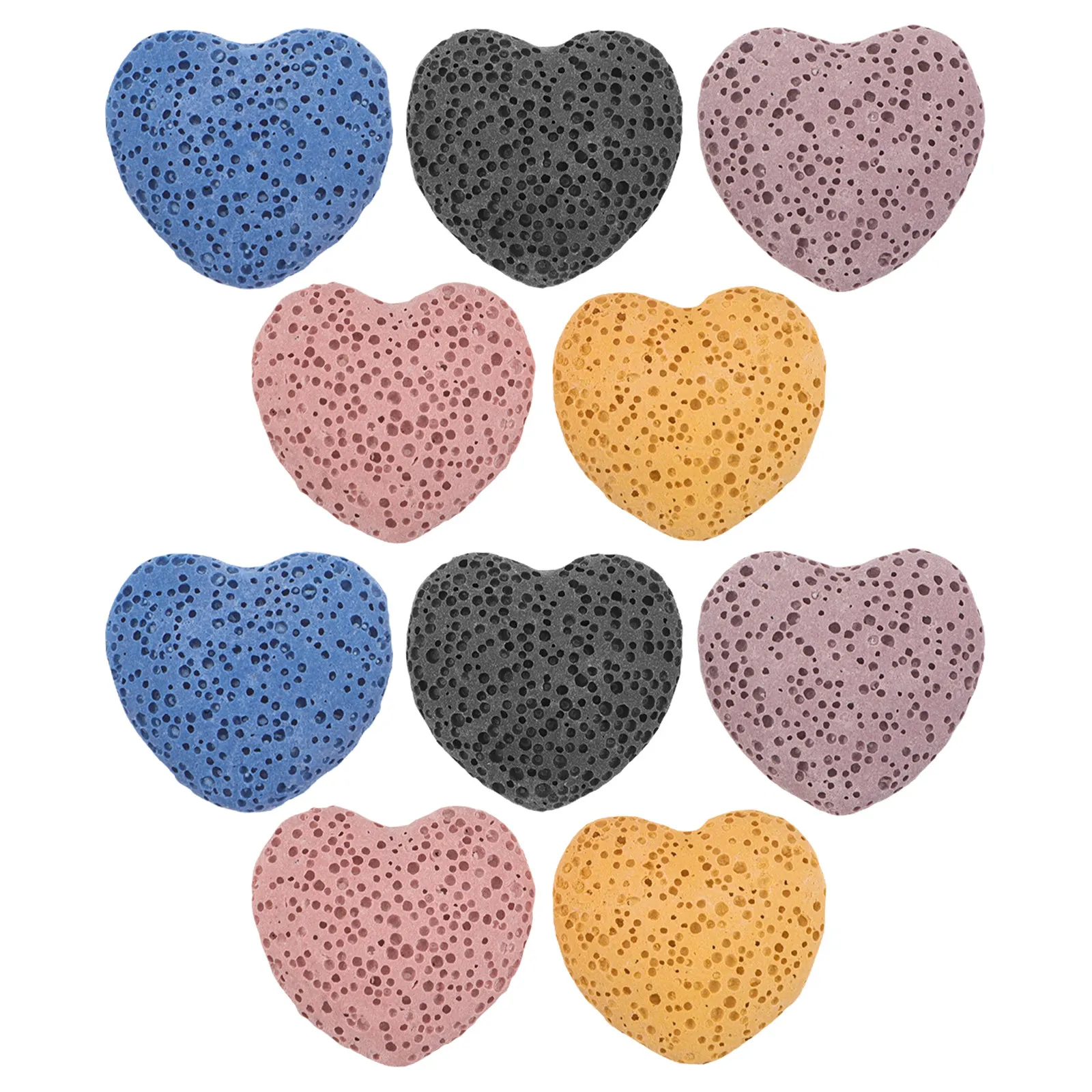 Lava Rock Essential Oil Diffuser Stones 10Pcs Heart Shaped Natural Volcanic Aromatherapy for Yoga Home Decor