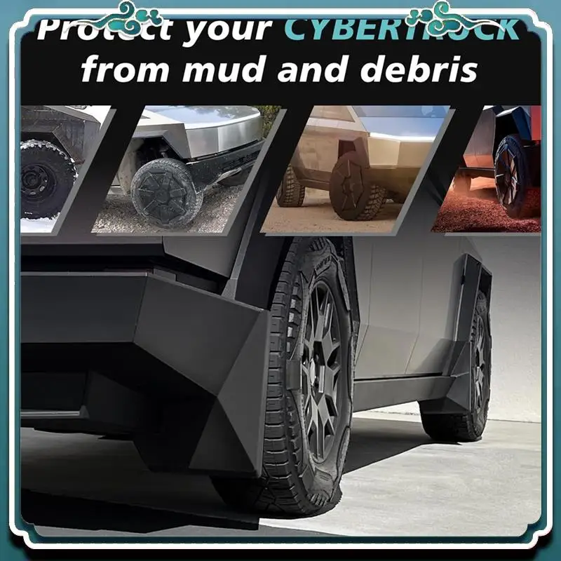 

Premium Mud Flaps Splash Guards For Tesla Cybertruck 2023 2024 Accessories Pickup Splash Fender Protection ,Set Of 4