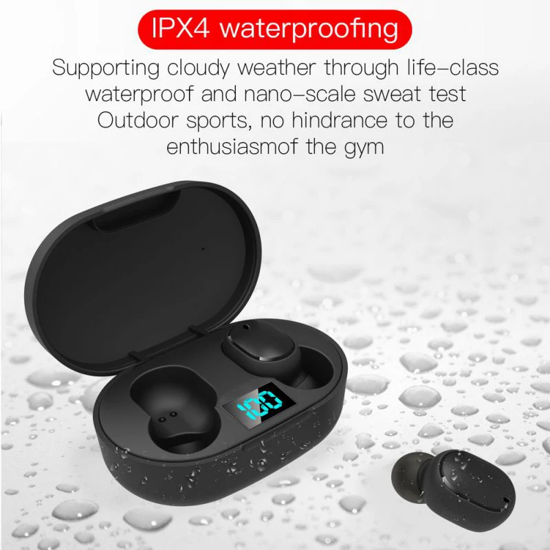 Waterproof Wireless Bluetooth Earphones TWS E6S Stereo Sports Earbuds Headphones Handfree LED Dispay Charging Box For Smartphone image 5