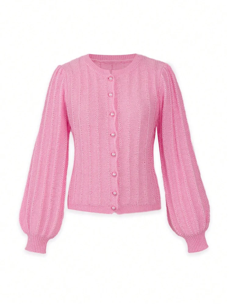 

Осень/зима, новые поступления, женский элегантный, нежный и универсальный мягкий вязаный кардиган, однотонный, удобный и модный