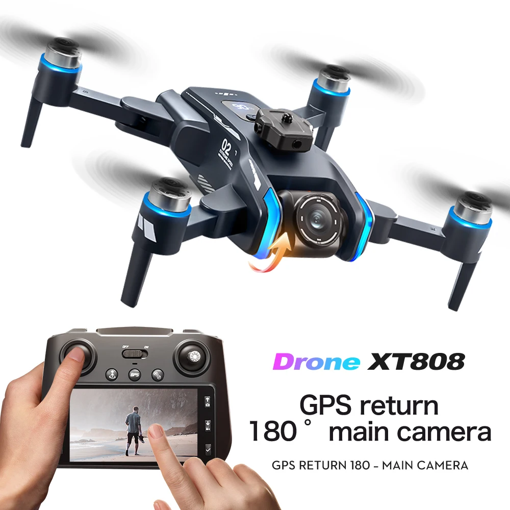 2025 nuevo drone XT808 pantalla aérea control remoto cuadricóptero GPS retorno sin escobillas evitación de obstáculos drone