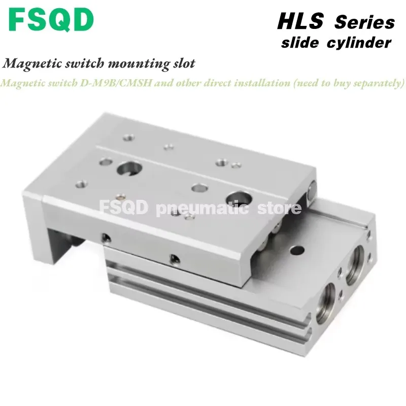 

pneumatic slide cylinder HLS16,HLS20-10,20,30,40,50,75,100,125,150 AS BS AF BF A B FSQD HLS series,HLSL16,HLSL20