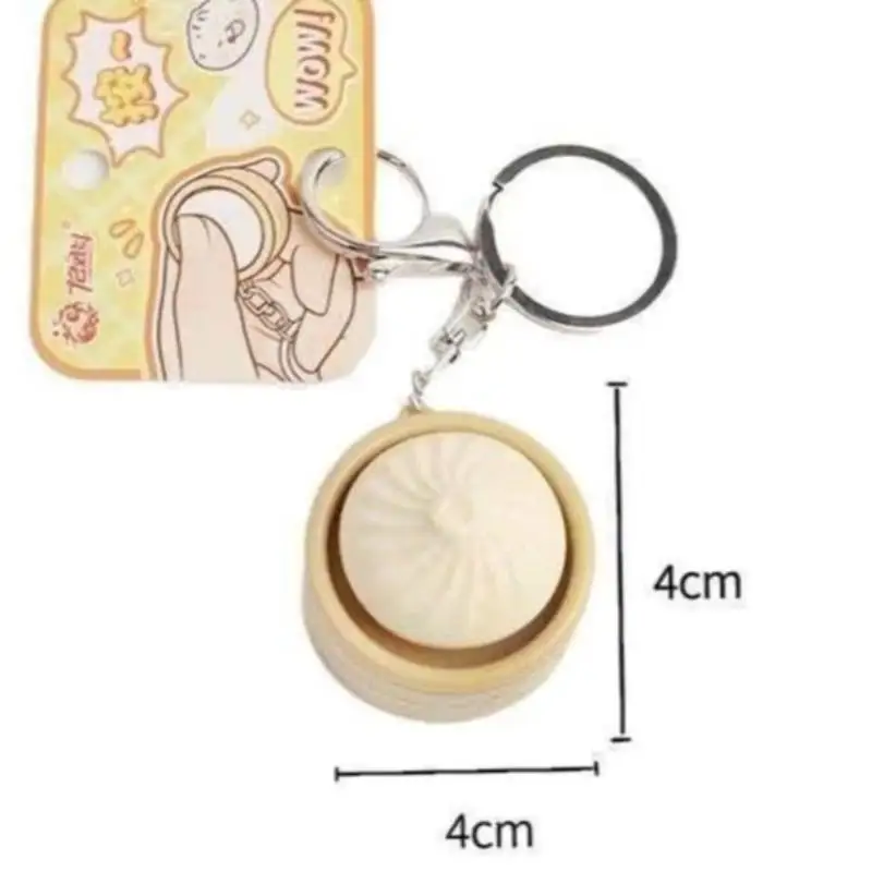 Niedlicher Dampfbrötchen-Presser-Schlüsselanhänger, realistisches Dimsum-Design, Stressabbau-Fidget-Spielzeug für Büro, Schule, Erwachsene und Kinder. – Detail 8