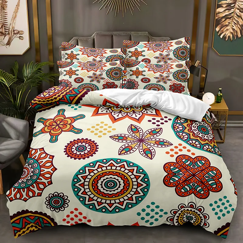 2/3pcs bedding set Digital Print Comfortable Duvet Cover for Home Bedroom Decoration, 1 Duvet Cover and 2pillowcase with Zippers