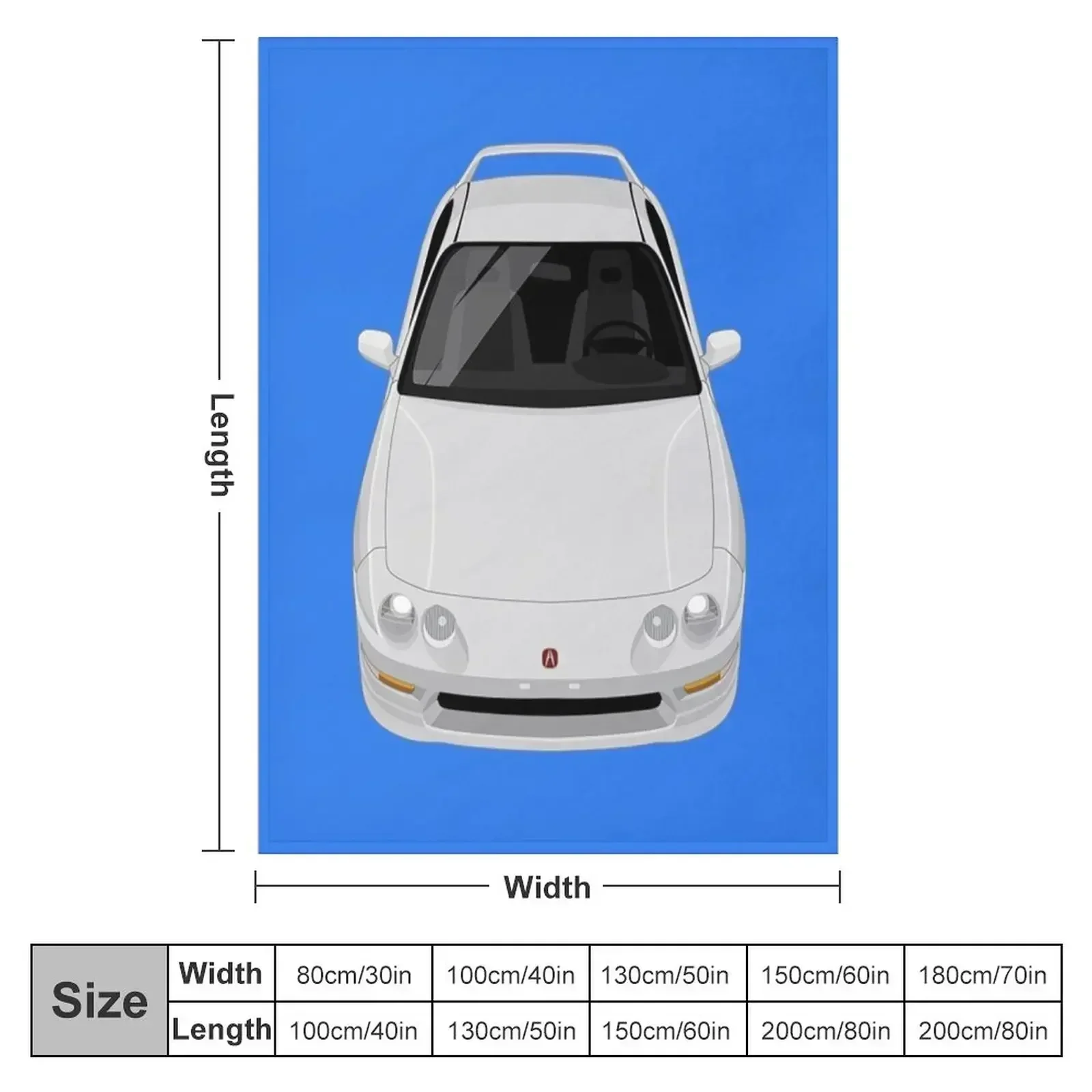 White Integra T-ShirtIntegra Type R 1997-2001 - White T-Shirt_by JDMart_ Throw Blanket Stuffeds Winter beds Luxury Blankets