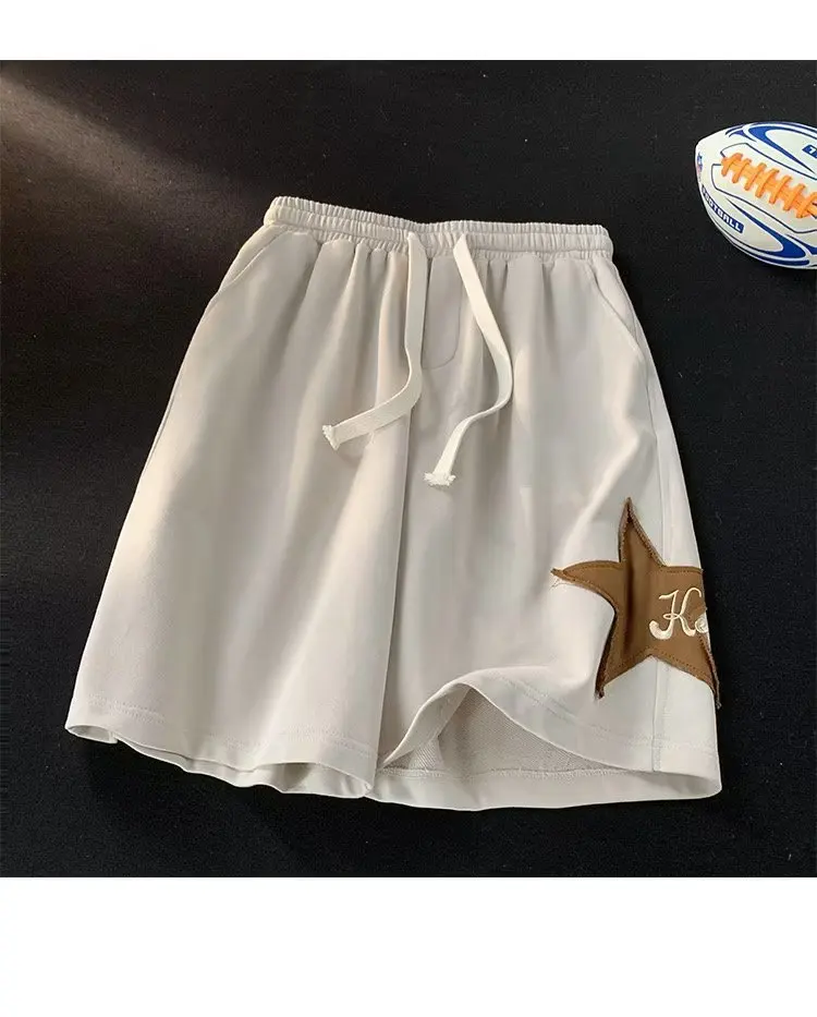 Y2k Summer star patch Shorts For Men Women Harajuku Trend Oversize Sports Pants Short Casual Gym Basketball Shorts Korean Couple