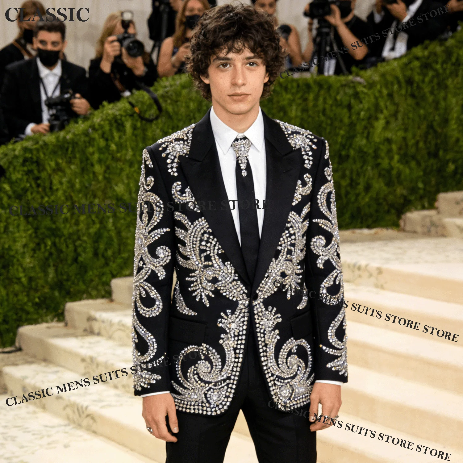 

Африканские зимние стили, длинное пальто, стразы, бисер, свадебные смокинги, мужские костюмы по индивидуальному заказу, Ropa hombre, мужской пиджак из 2 предметов для жениха