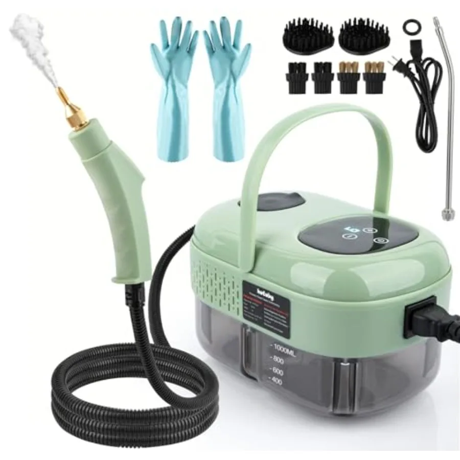 

Пароочиститель ручной 2500 Вт с 6-ступенчатой регулировкой, портативная паровая машина для дома, кухни, ванной комнаты и твердых поверхностей