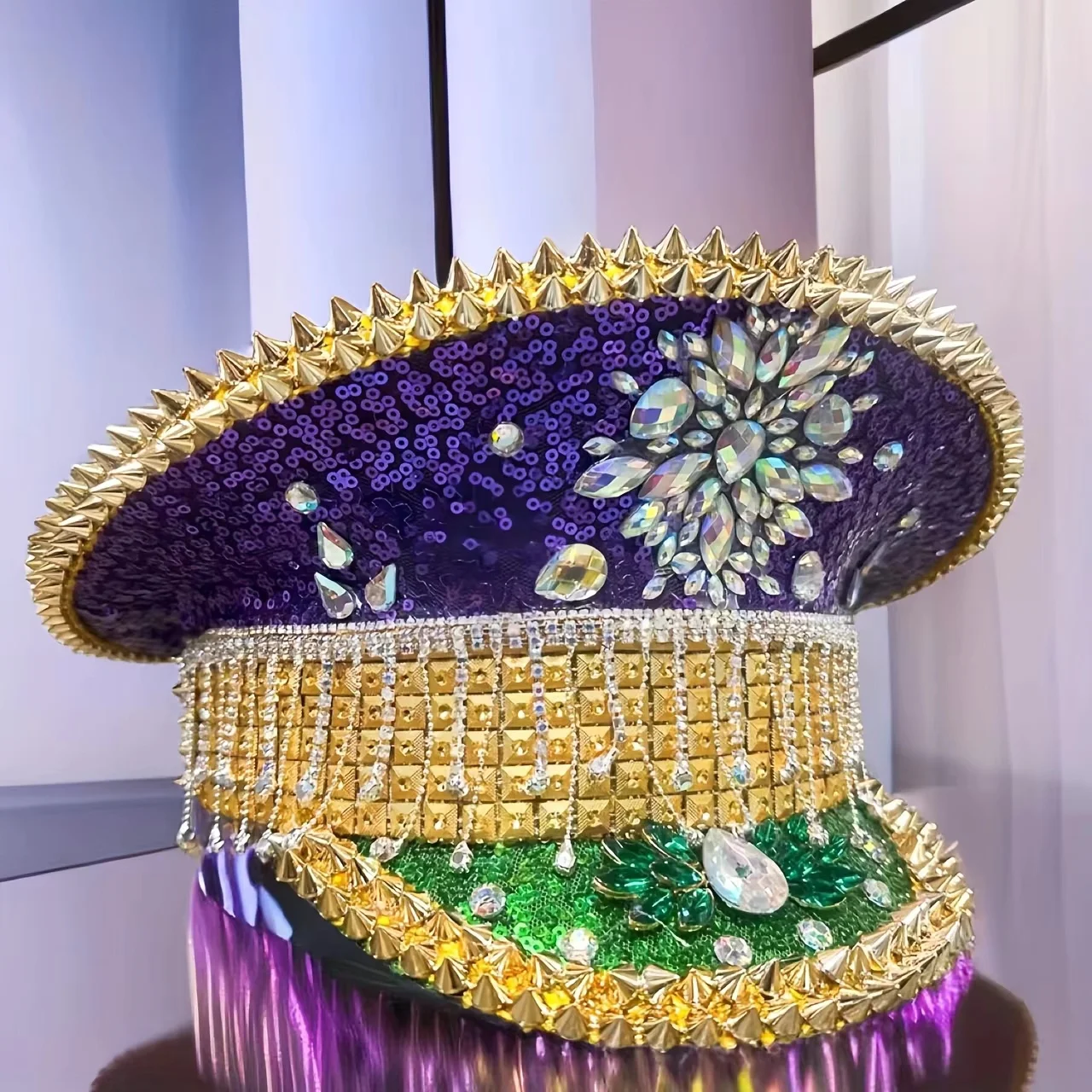 

Шляпа капитана в стиле стимпанк со стразами для карнавала, Марди Гра, винтажные военные аксессуары и головные уборы для мужчин и женщин