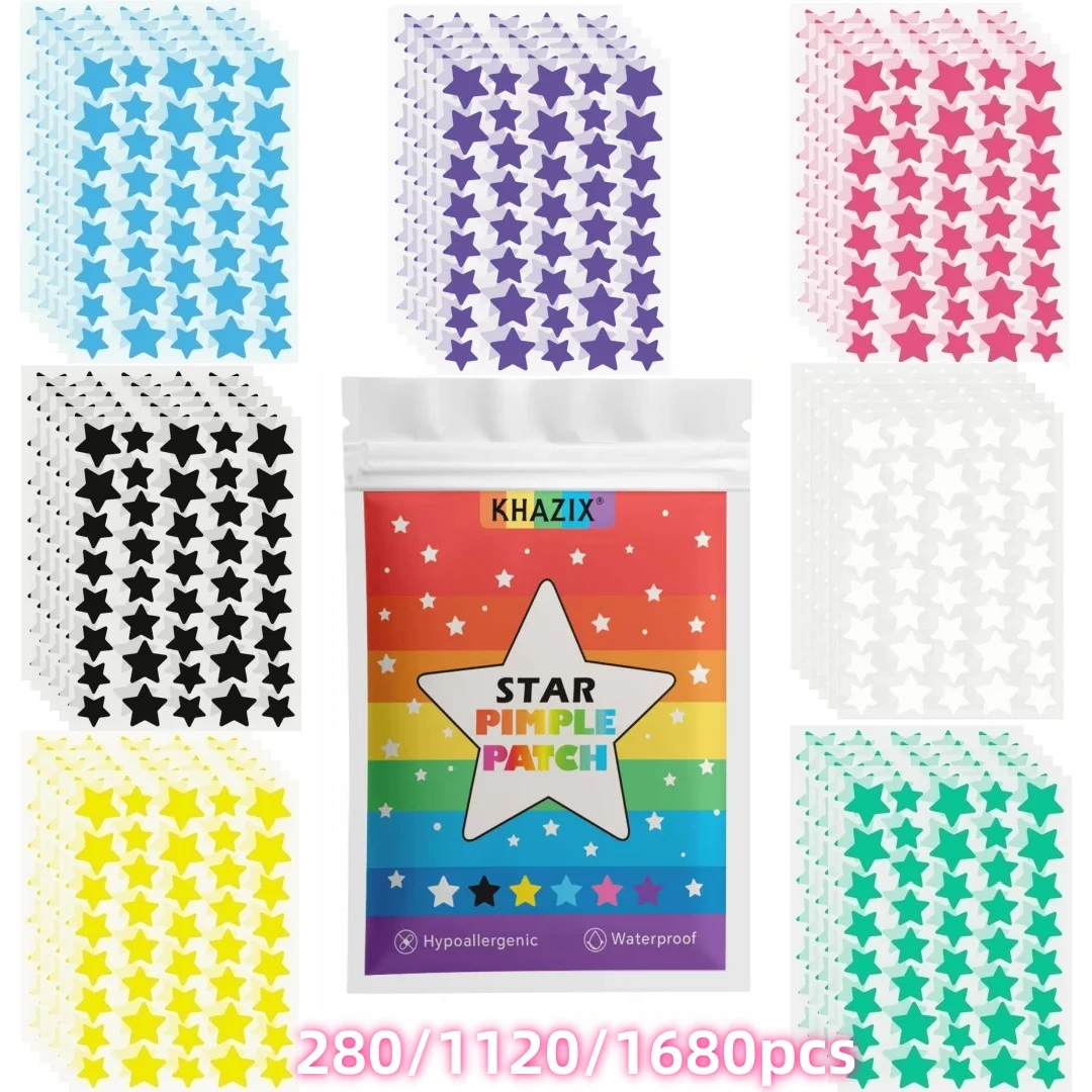 

Star Shaped Hydrocolloid Pimple Patches with Rainbow Stripe Packaging, Strong Adhesion Acne Cover Stickers, Easy Peel & Stick, C