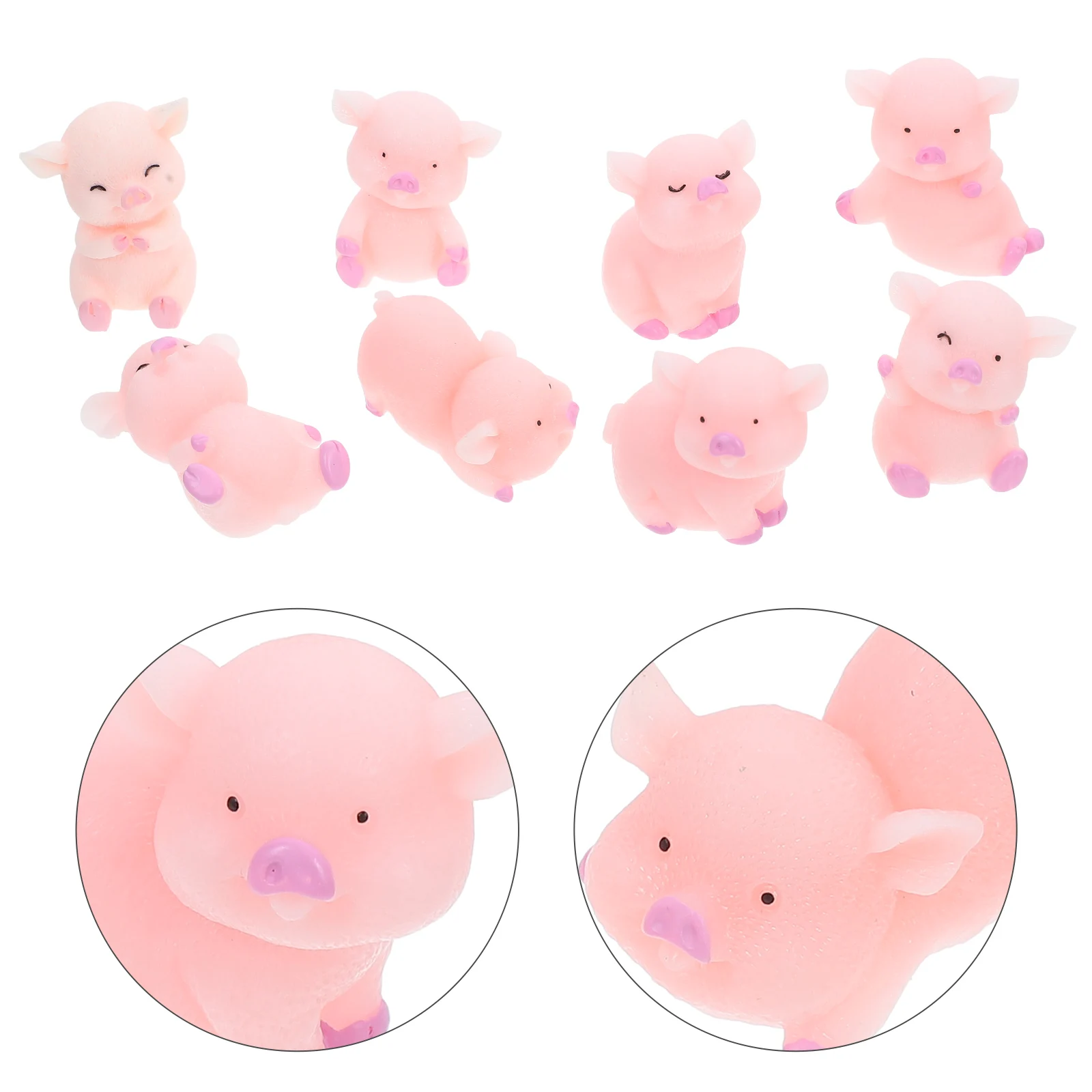 

24 Pcs Cake Car naments Cartoon Pig Design Smooth DIY Succulent Hanger Perfect Gift Miniature Figurines Tiny Resin Pigs