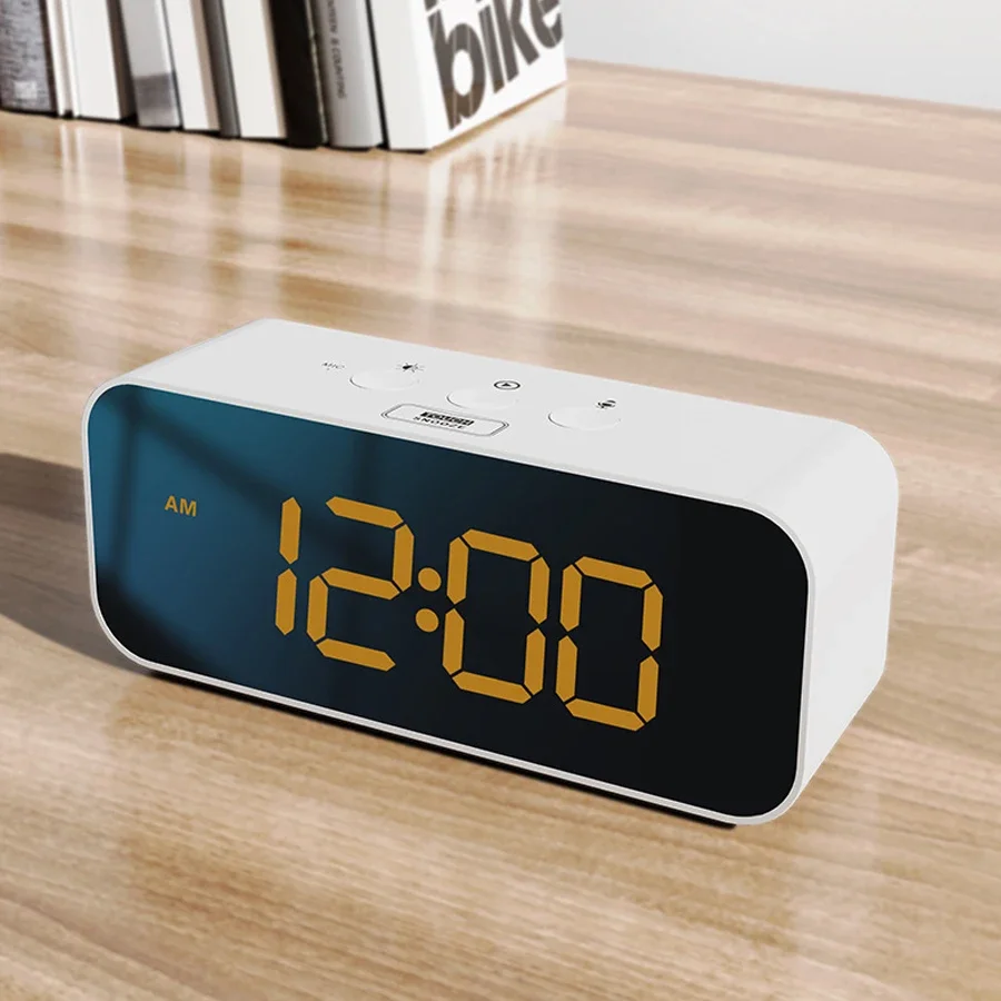 1pc new RGB color large screen digital recording clock, can record three kinds of sound alarm, sleep mode, voice control mode, t