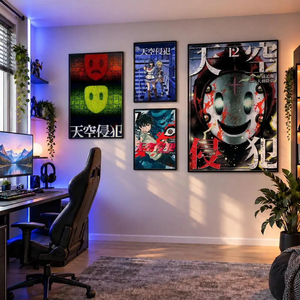Anime High-Rise Invasion Sniper Mask Poster Wall Art PP Waterproof HD Self Adhesive Modern Home Decor Living Room Apartment Gift