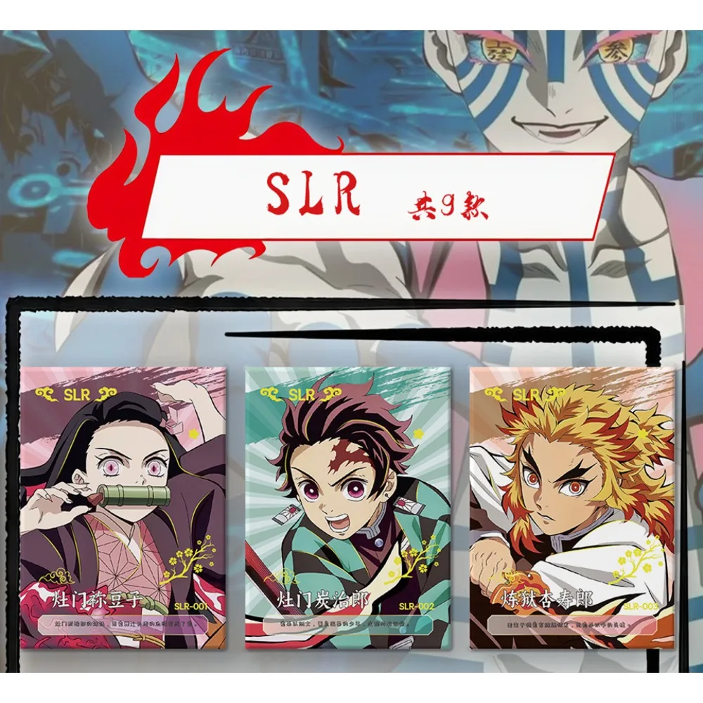 Original Demon Slayer Cards for Children Kamado Tanjirou Anime Character Drip Glue Card Periphery Collection Kids Hobbies Gifts