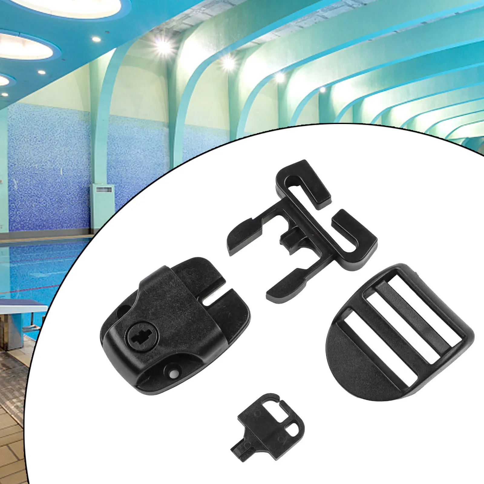 4 Piece Spa Tub Cover Broken Latch Repair Kit with Locks Keys and Screws for Secure Replacement on 1inch Wide Strap Covers