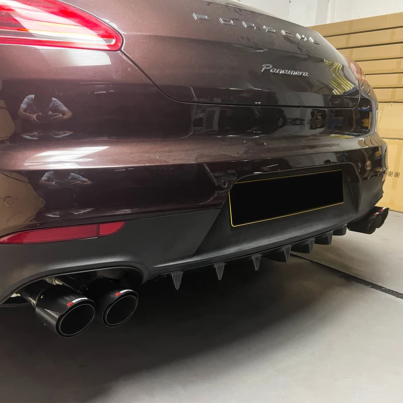 For Porsche Panamera 970 Carbon Fiber Car Rear Bumper Diffuser Rear Splitters Spoiler Back lip shunt L Car Accessories body kit