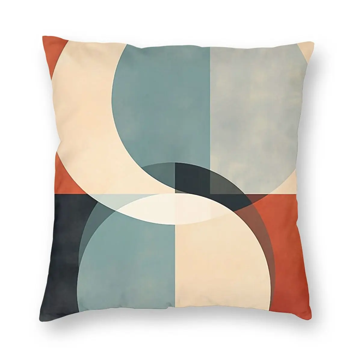 

Квадратная наволочка середины века с абстрактным ретро-геометрическим искусством, удобная наволочка, наволочка для домашнего дивана