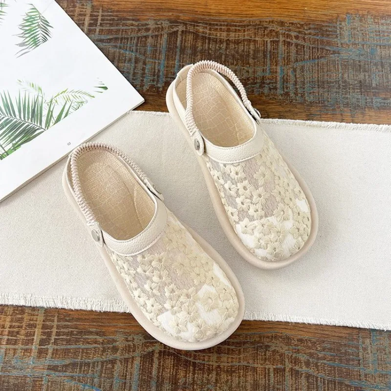 2026 Women Closed Toe Mesh Fisherman Sandals Lightweight Lace Breathable Women Soft-soled Shoes Outdoor Fairy Flat Casual Shoes view 2