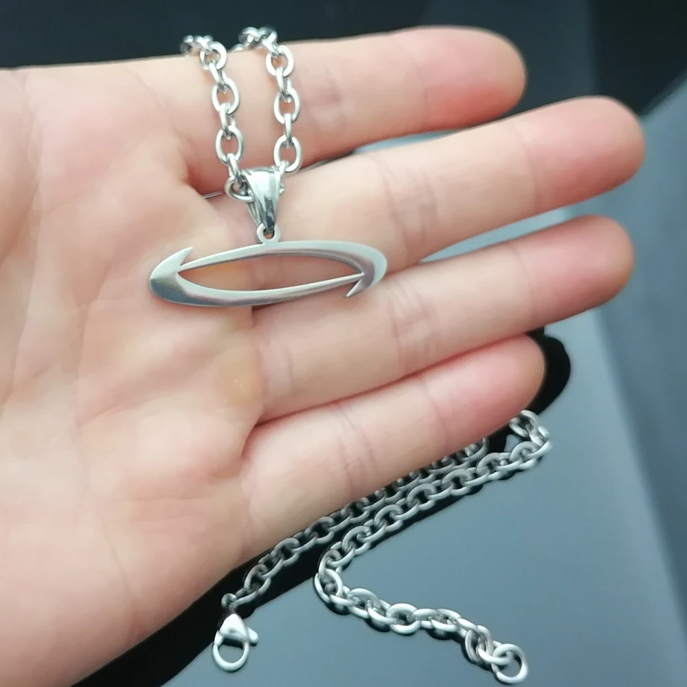 Opium 'O' Necklace High Polished Stainless Steel Pendant Nk Chain 4mm 24'' For Mens Jewelry