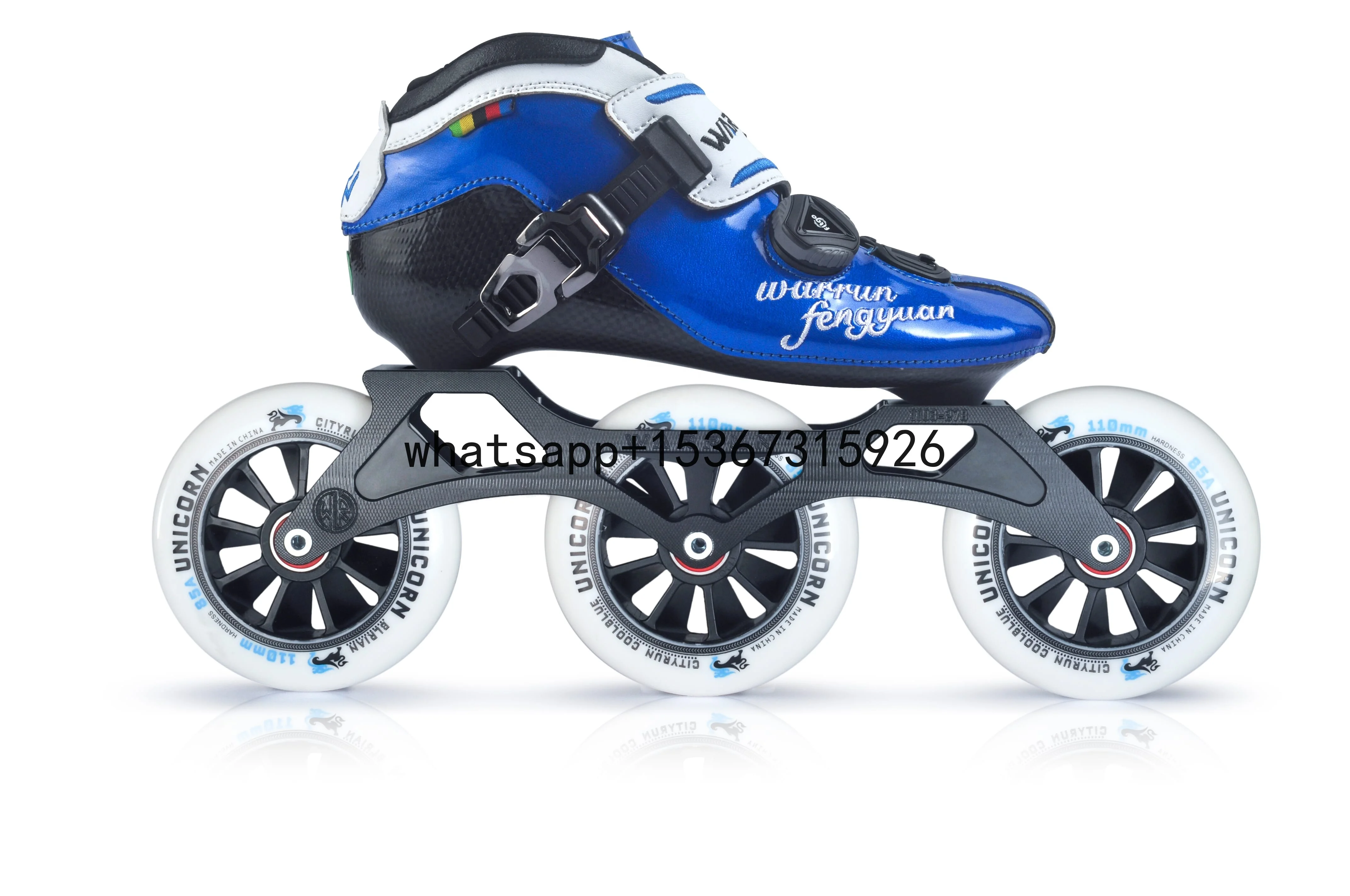 3 wheels inline Microfiber Lining Carbon fiber frame Roller Speed skating skates