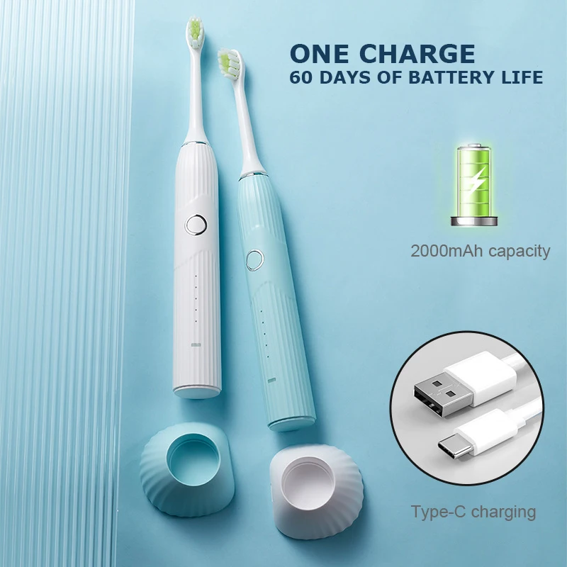 XIMALONG Sikat Gigi Sonik Listrik T5 Biaya Induksi Nirkabel Dapat Diisi Ulang Dewasa Tahan Air Gigi Elektronik 4 Kepala Sikat