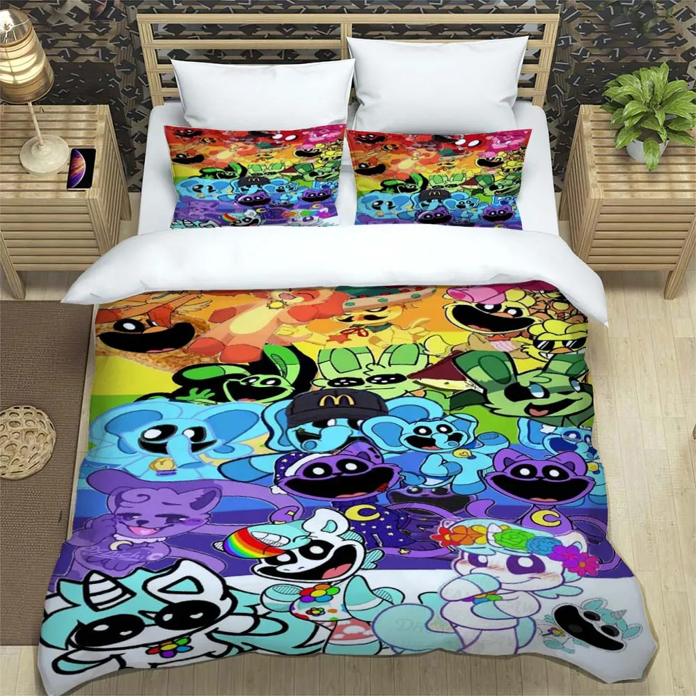 3D Print Anime Smiling Animals CATNAP DOGDAY Bedding Set Brand New Cool Anime Quilt Cover Pillowcase Cute Cartoon Children Gift