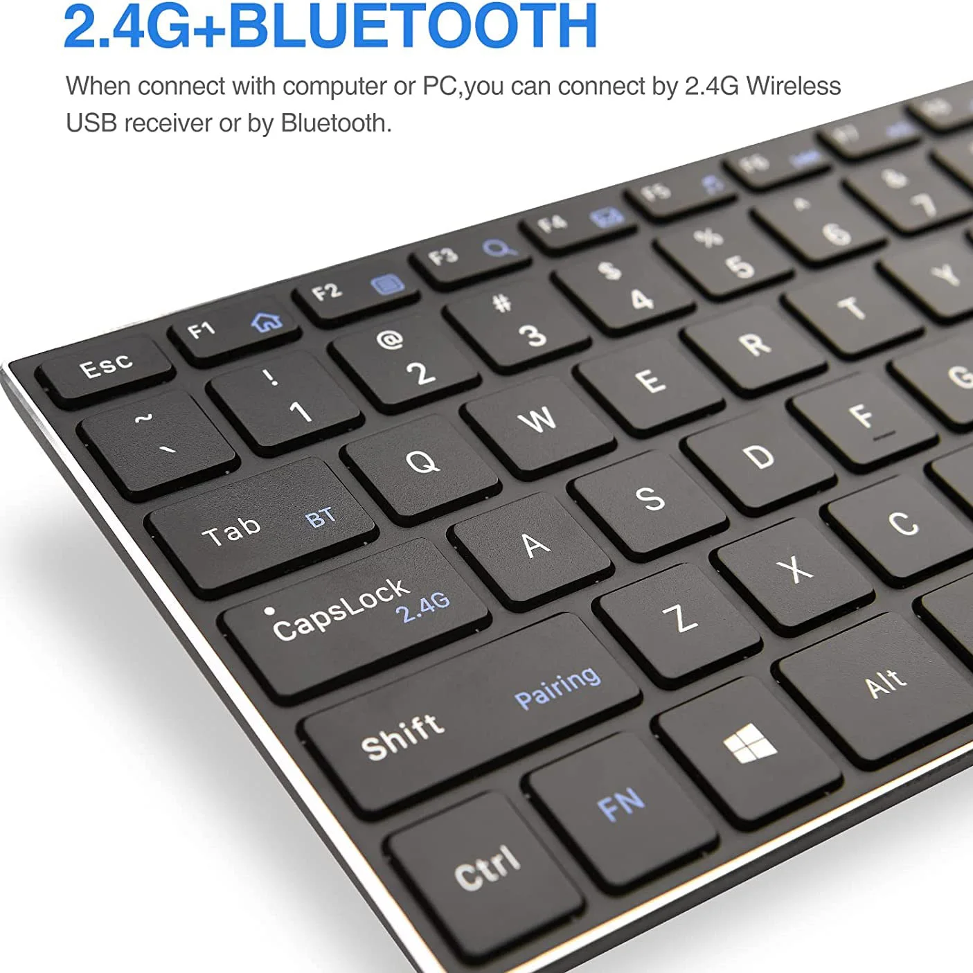 Rii K22S Mini Wireless Keyboard with Multi-Touch Touchpad,Compatible with PC, Mac, Laptop, Windows, Tablet