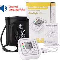 Voice Upper Arm Blood Pressure Monitor Rechargeable Digital Sphygmomanometer BP Monitor Automatic Tonometer Medical Tensiometer