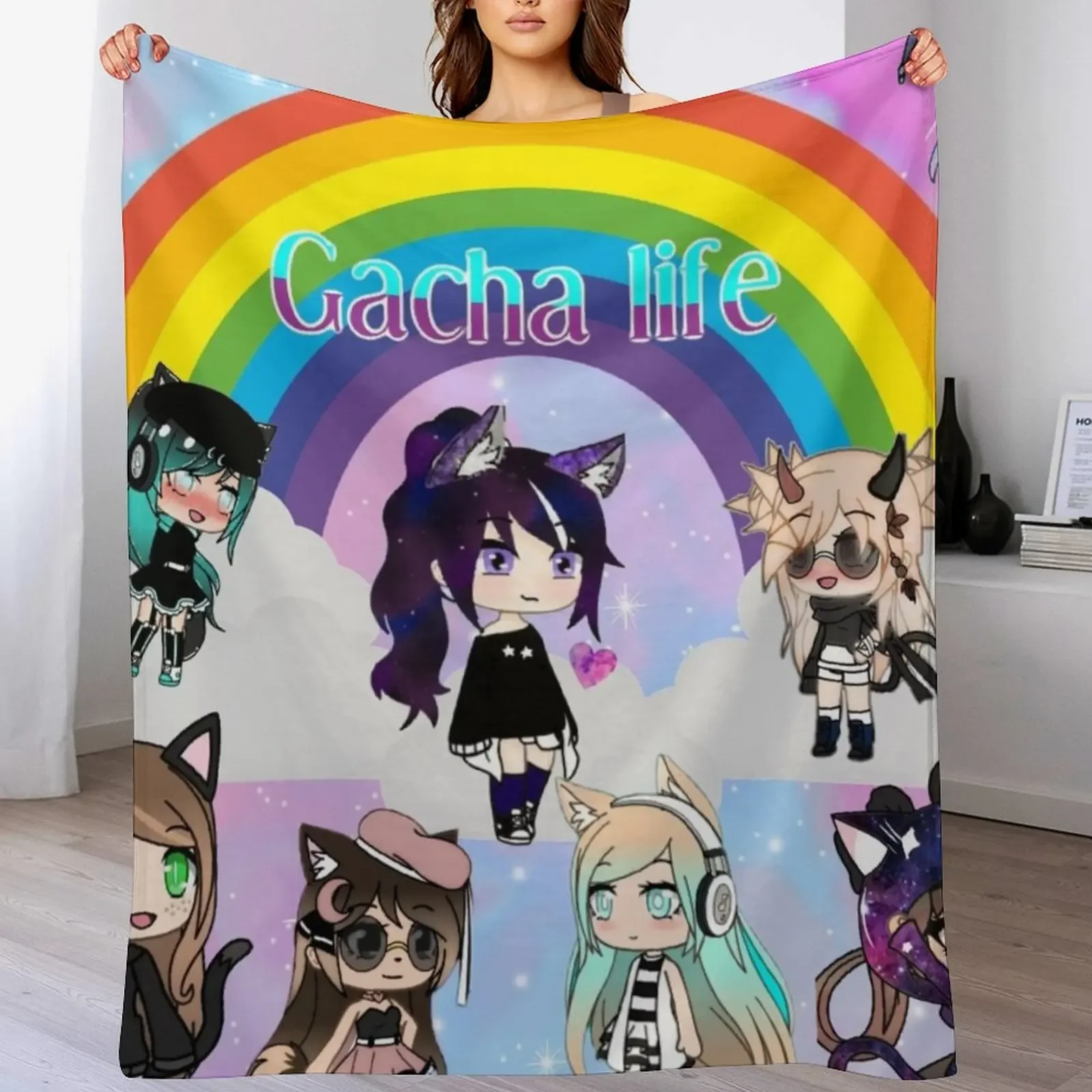 

gacha lifeanime pack Throw Blanket for sofa Stuffeds for winter Blankets