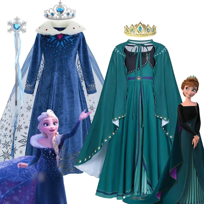 Disney la reine des neiges Elsa Anna filles Cosplay reine des neiges Anna couronnement princesse déguisement vêtements enfants fête d'anniversaire Costume