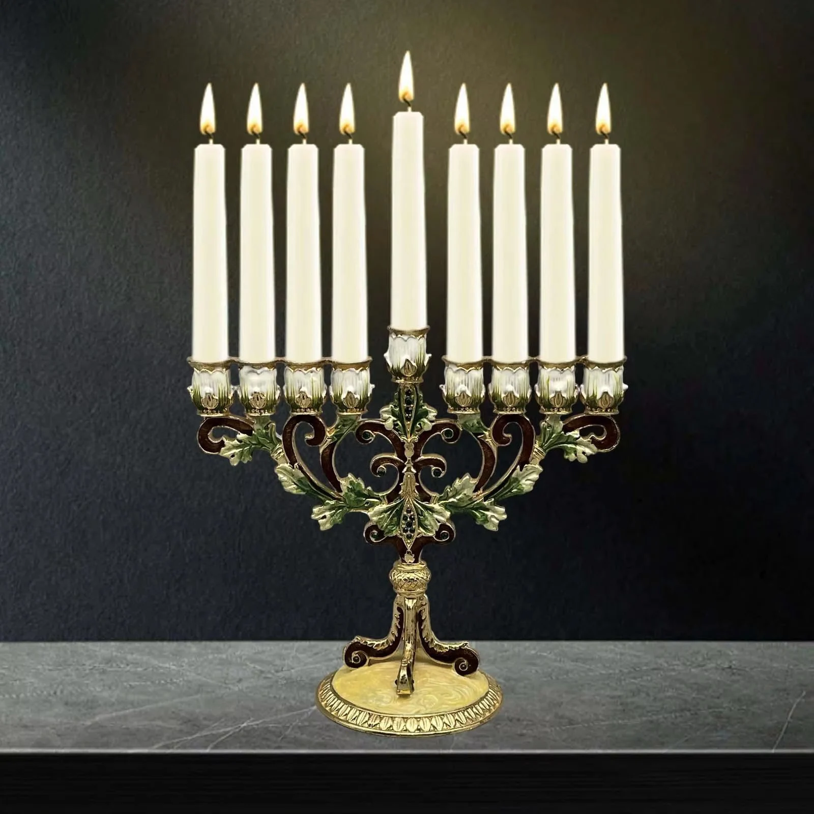 Candle Stand for Christmas Party Wedding Home Decor Artistic Metal Candle Holder for Hanukkah Menorah Candlestick Candelabrum