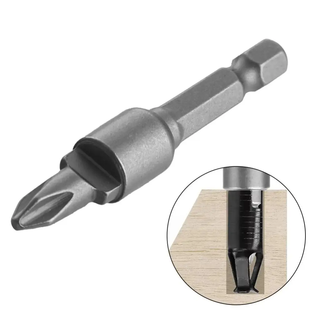 2 PCS Workshop Tools Steel Special Batch Head Assemble Invisible Screwdriver Bit Silver Parts a-buckle Connector Hand Drill