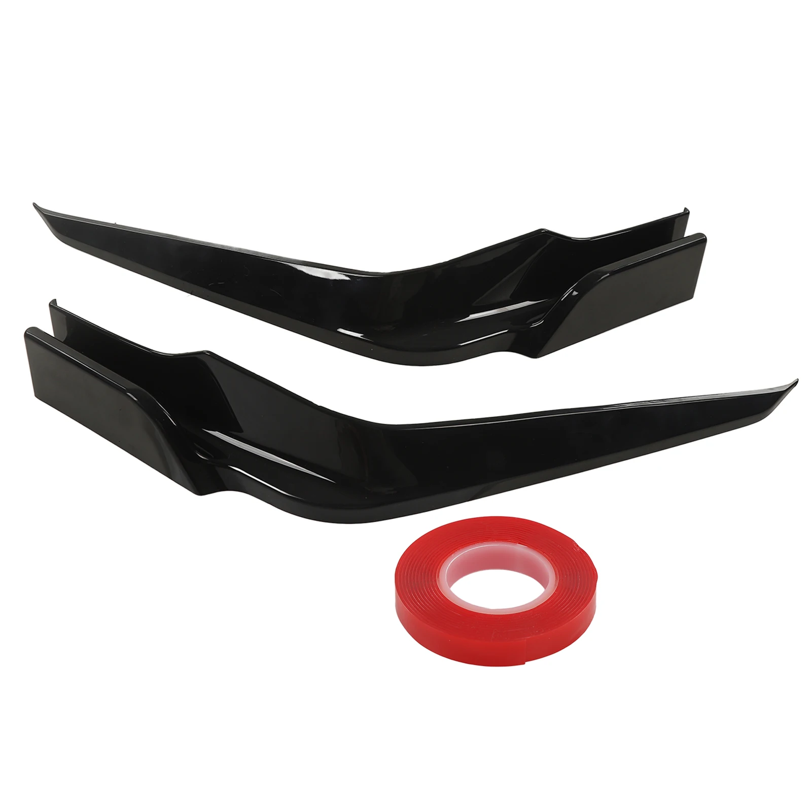 Front Bumper Splitter Glossy Black High Toughness Wear Resistant Replacement for Civic 2021‑2023 Front Bumper Lip Spoiler