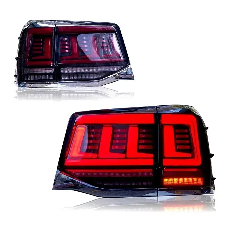 LED Tail Lights Assembly for Land Cruiser LC200 2016-2020 Taillights Plug and Play LED Running Dynamic Turning Rear Tail lights