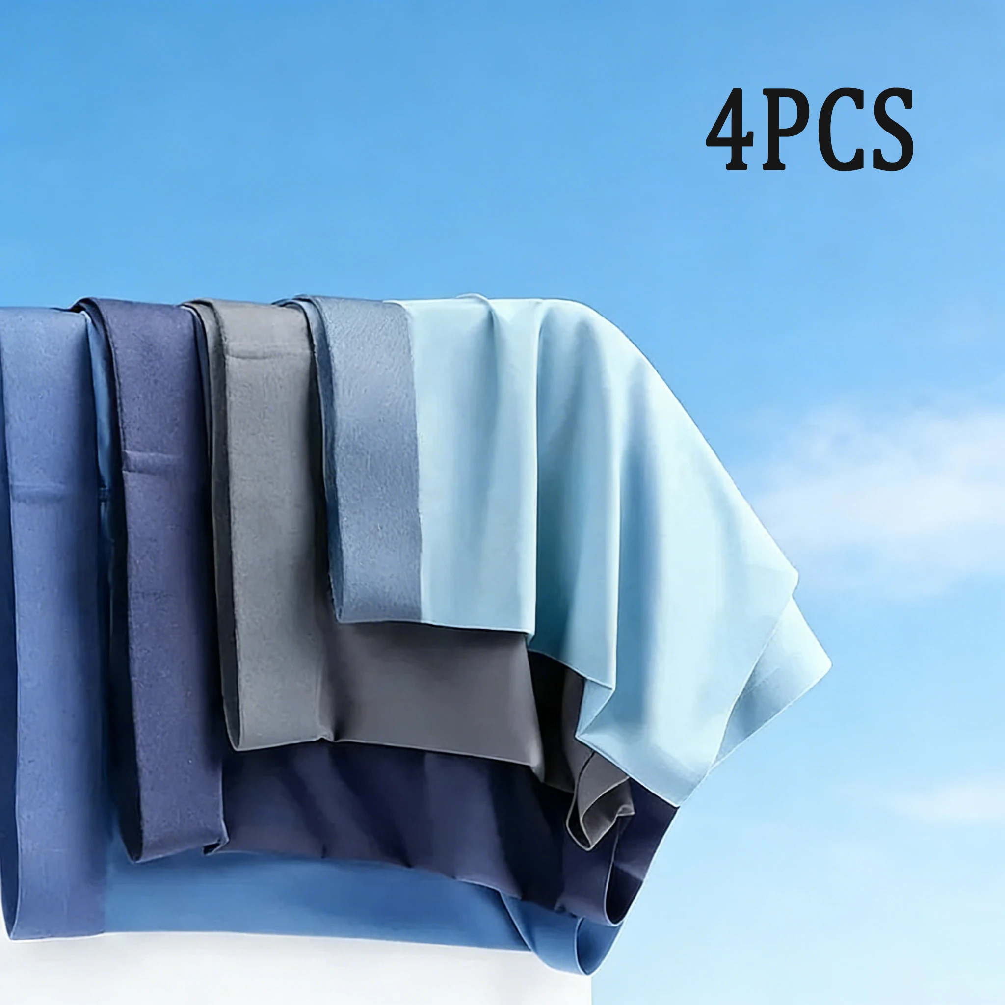 4Pcs Männer Unterwäsche Eis Seide Mann Boxer Graphene Männer Unterhose Atmungsaktiv Bequeme Kühle Schlüpfer der Männer Ultradünne BoxerShorts
